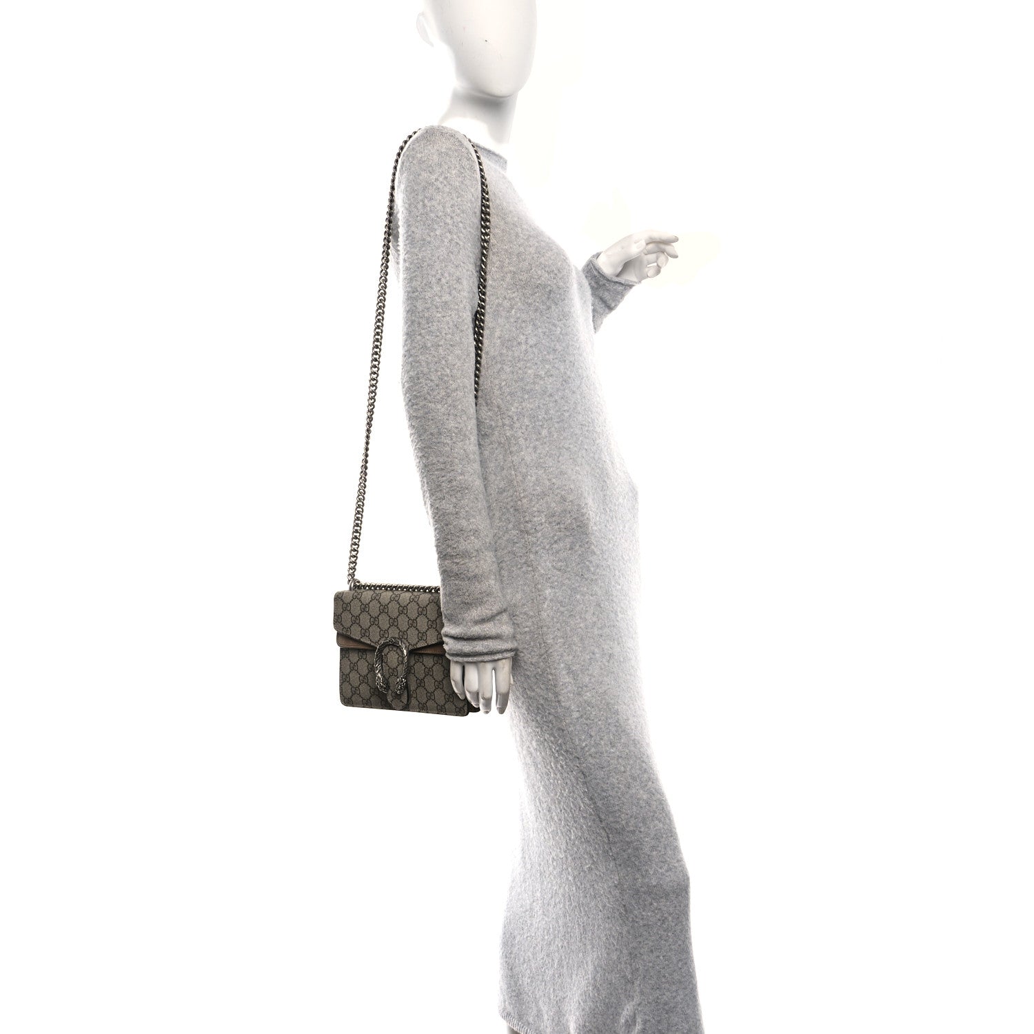 Gucci GG Supreme Monogram Mini Dionysus Shoulder Bag Taupe