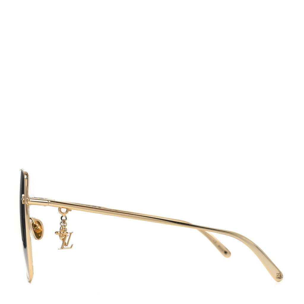 Louis Vuitton Metal LV Charm Cat Eye Sunglasses Z1720U Gold