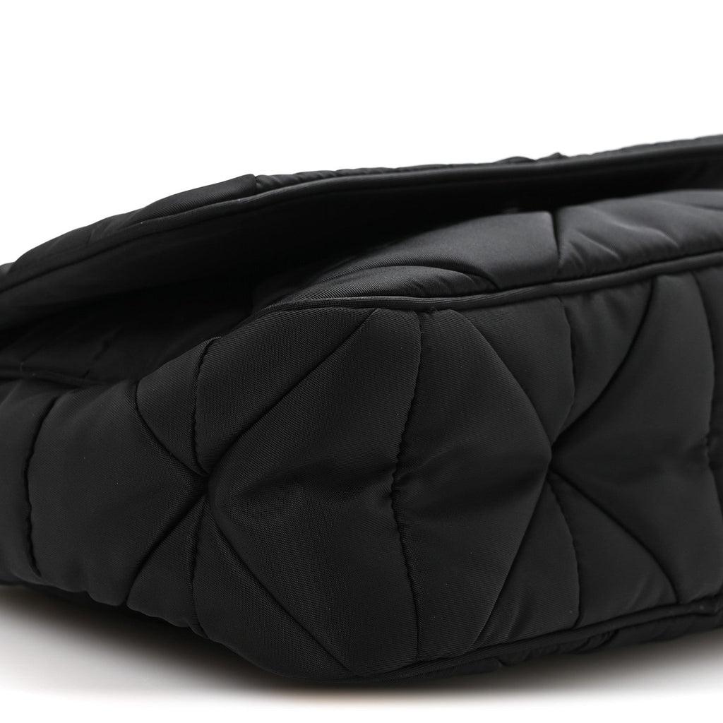 Prada Re-Nylon Quilted Padded Flap Shoulder Bag Black