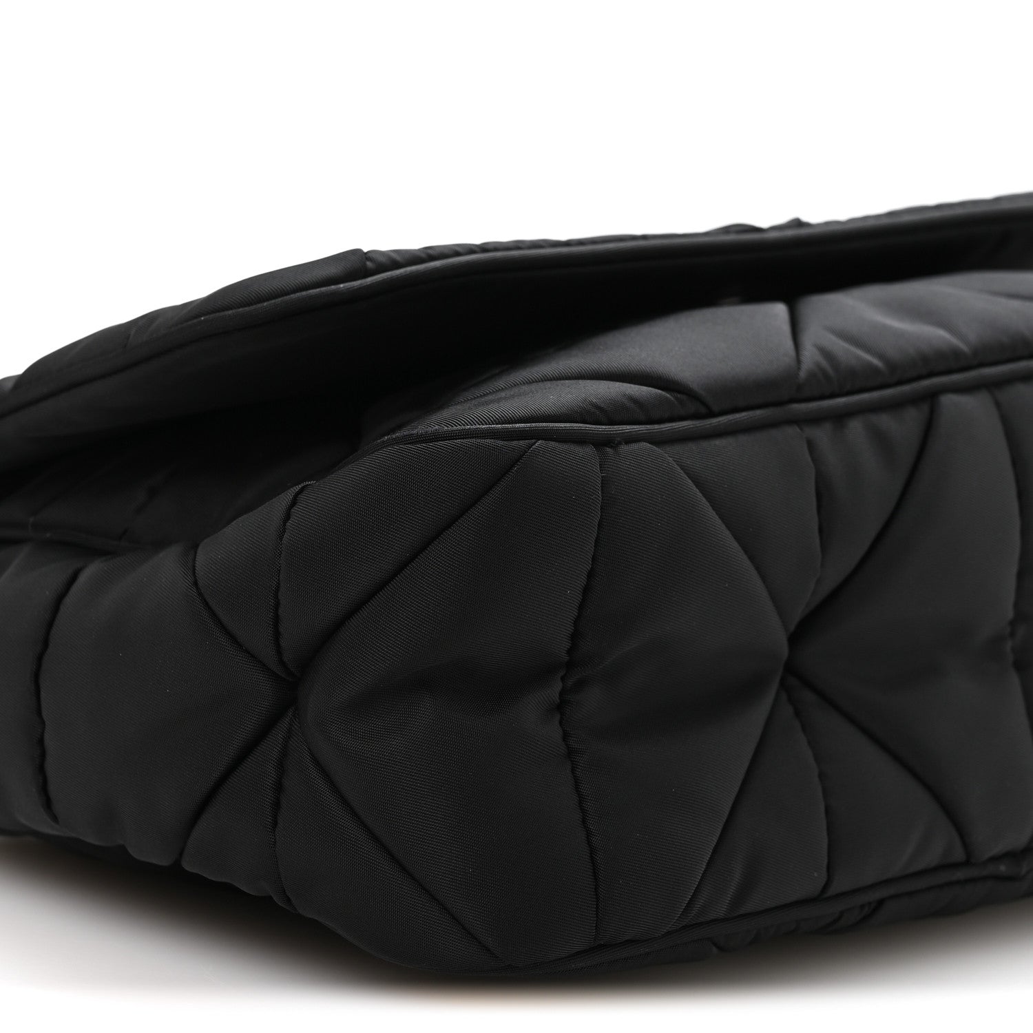 Prada Re-Nylon Quilted Padded Flap Shoulder Bag Black