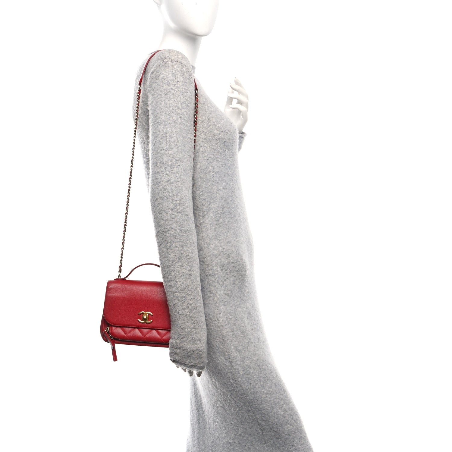 Chanel Caviar Quilted Small Business Affinity Flap Red