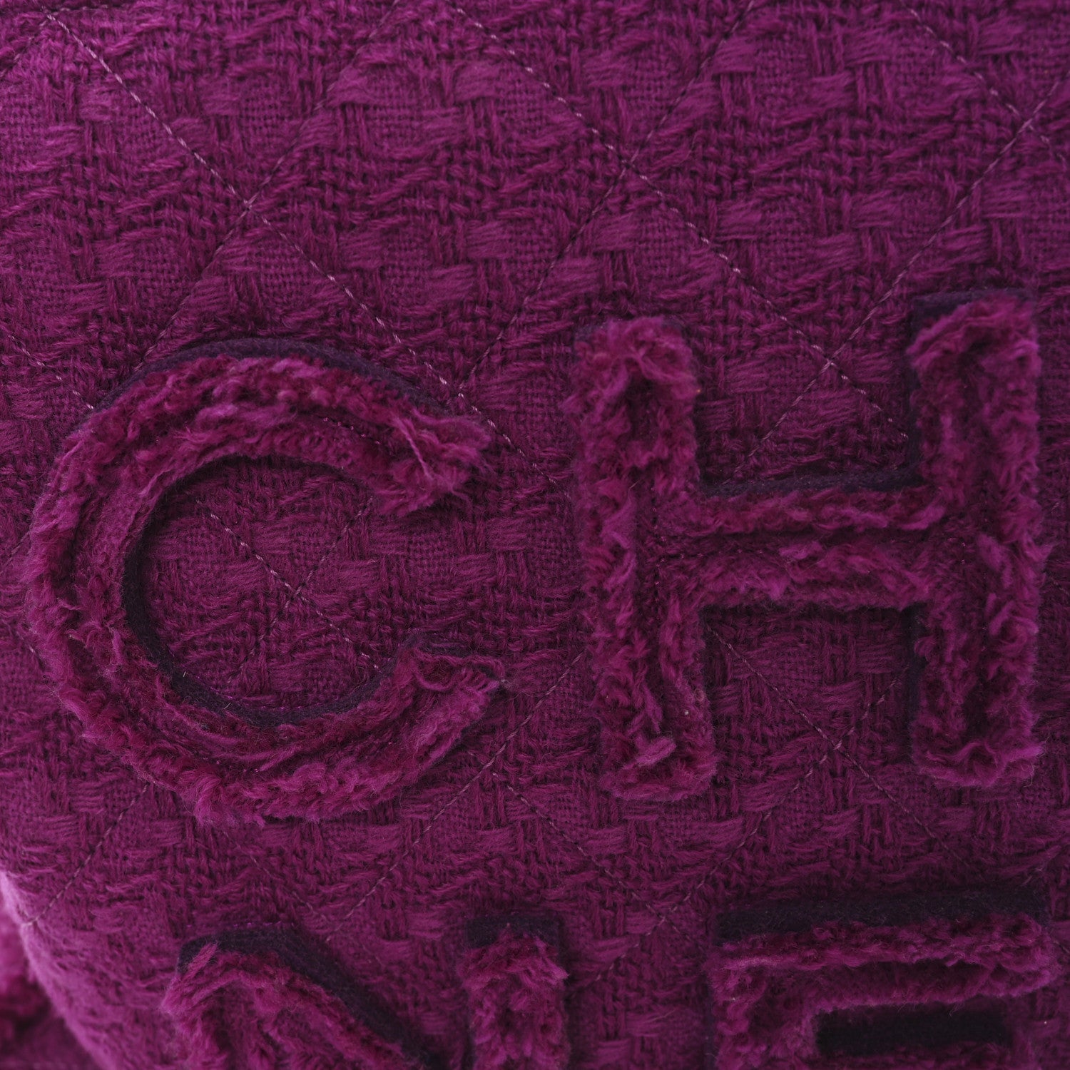 Chanel Wool Tweed Large Zipped Shopping Tote Magenta