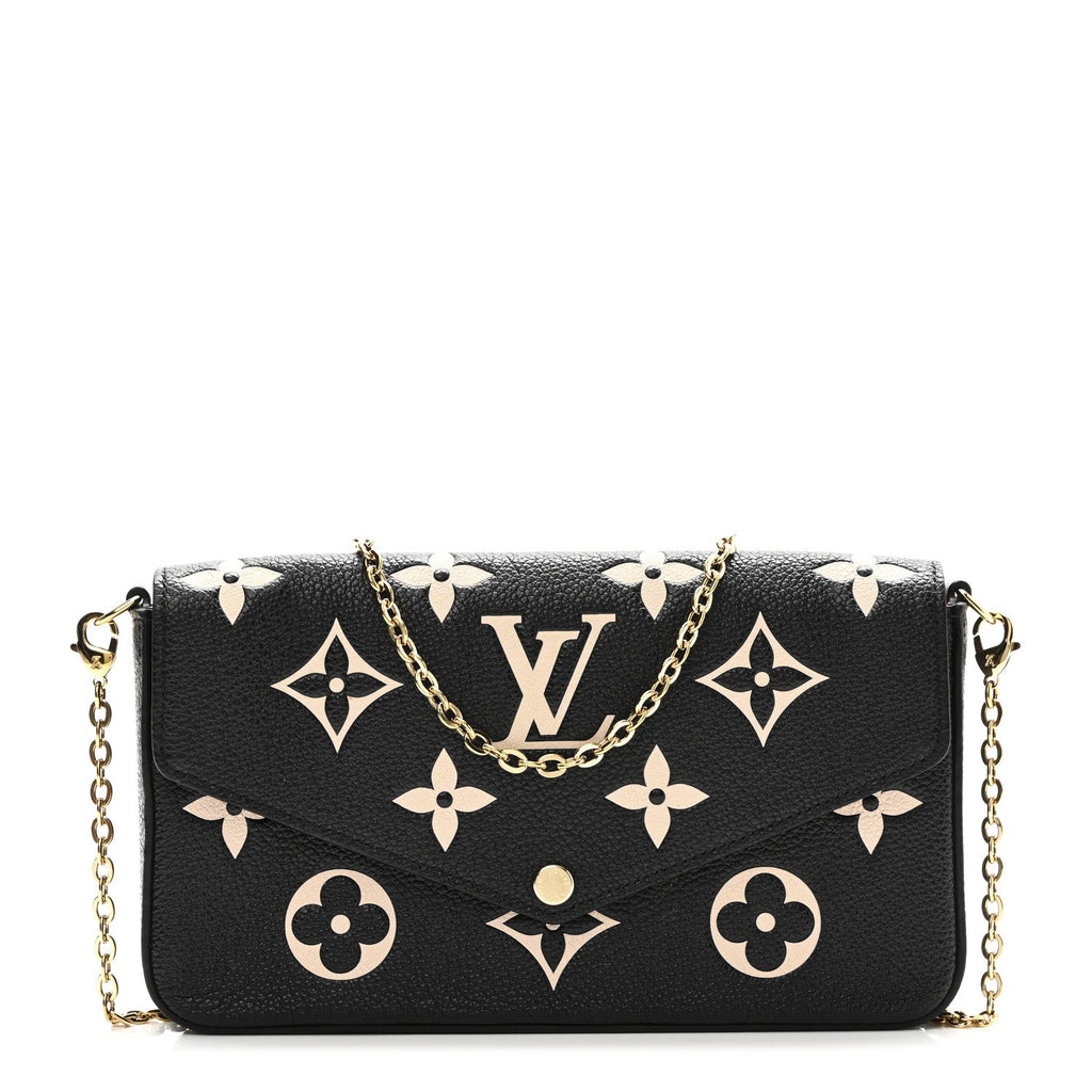 Louis Vuitton Empreinte Monogram Giant Felicie Pochette Black Beige