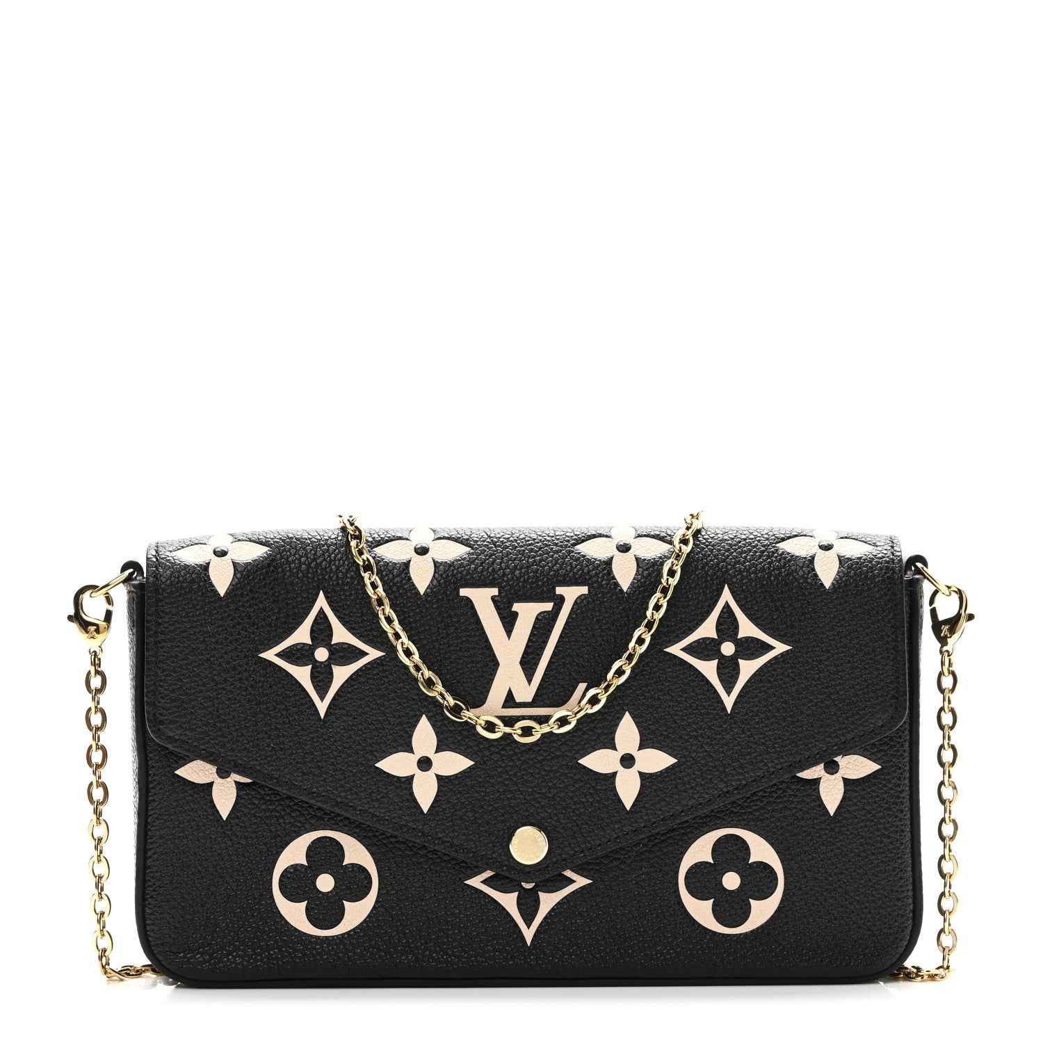 Louis Vuitton Empreinte Monogram Giant Felicie Pochette Black Beige