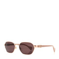 Gucci Metal Acetate Rectangular Frame Sunglasses GG1593S Rose Gold Pink