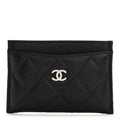 Caviar Quilted Card Holder Black