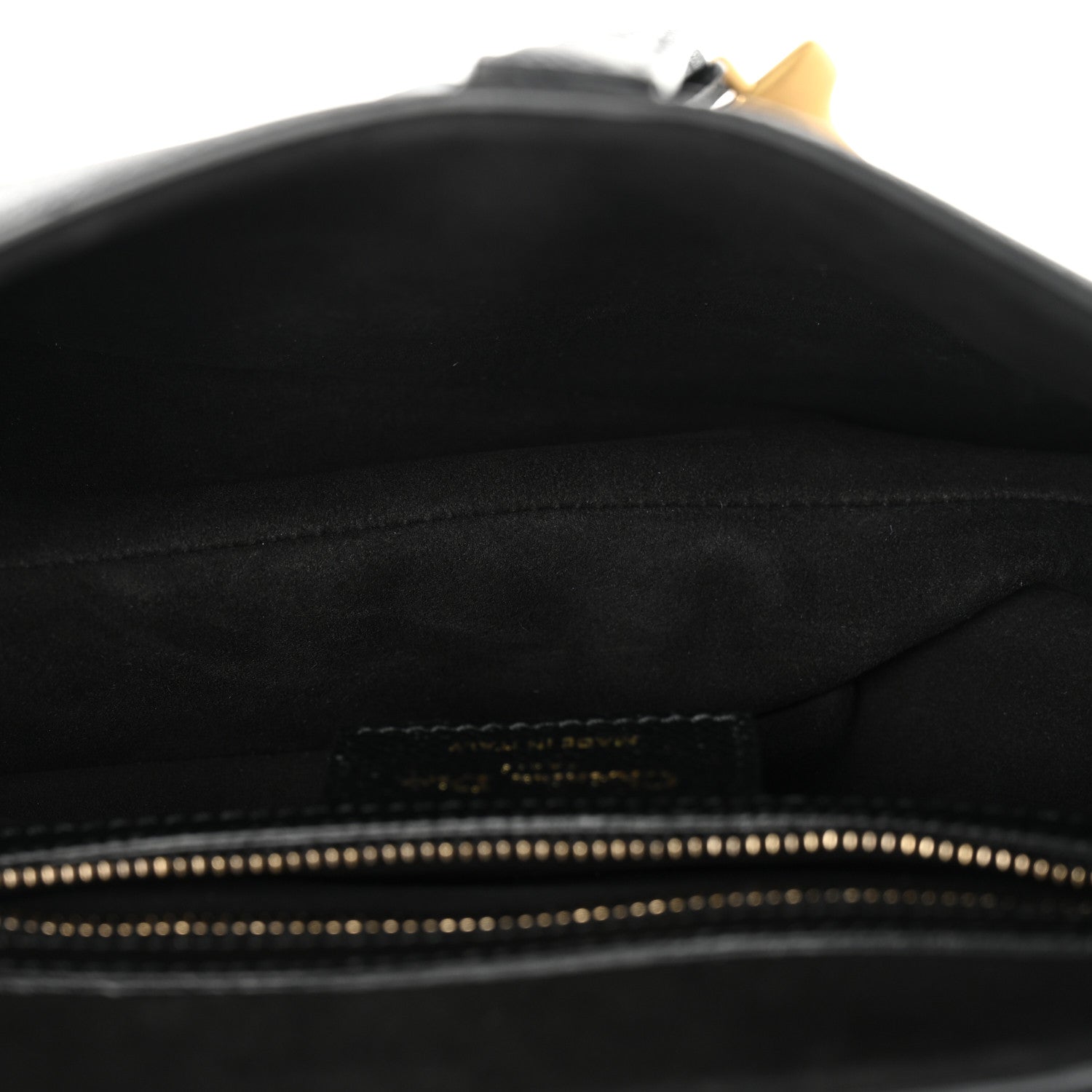Christian Dior Grained Calfskin Saddle Bag With Strap Black