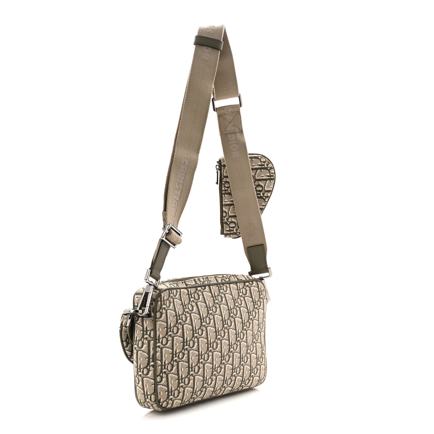 Christian Dior Oblique Saddle Triple Pouch Green