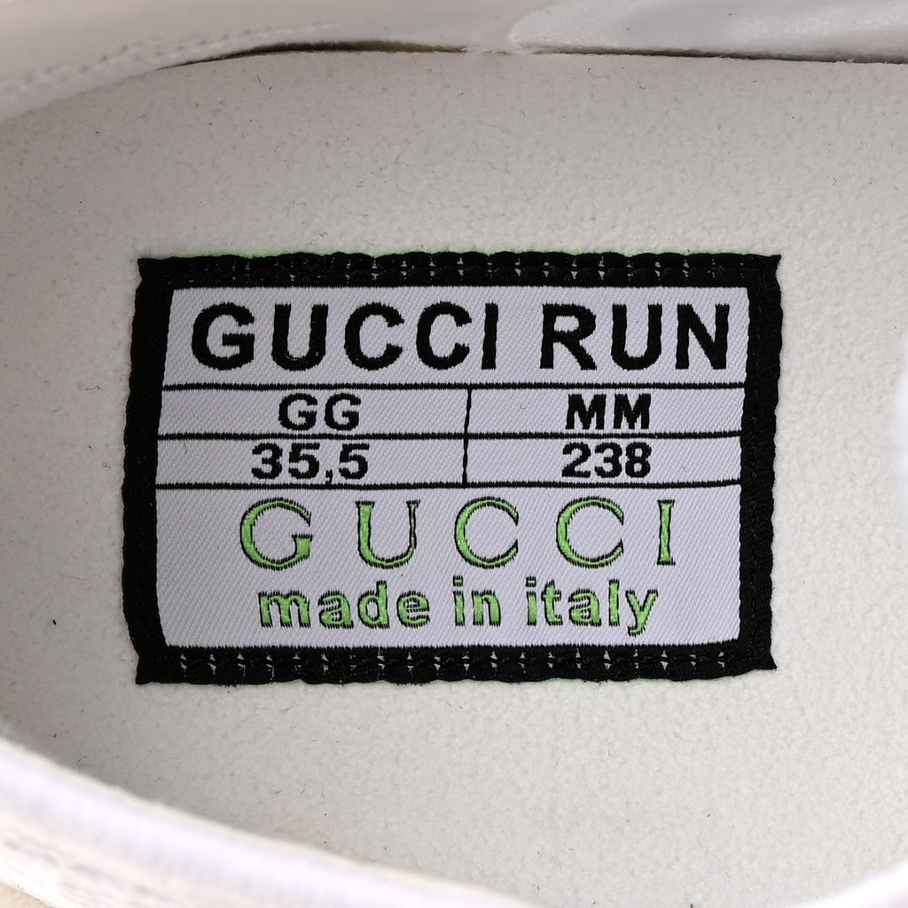 Gucci Technical Knit Fabric Waves Womens Gucci Run Sneakers 35.5 Great White Thunder