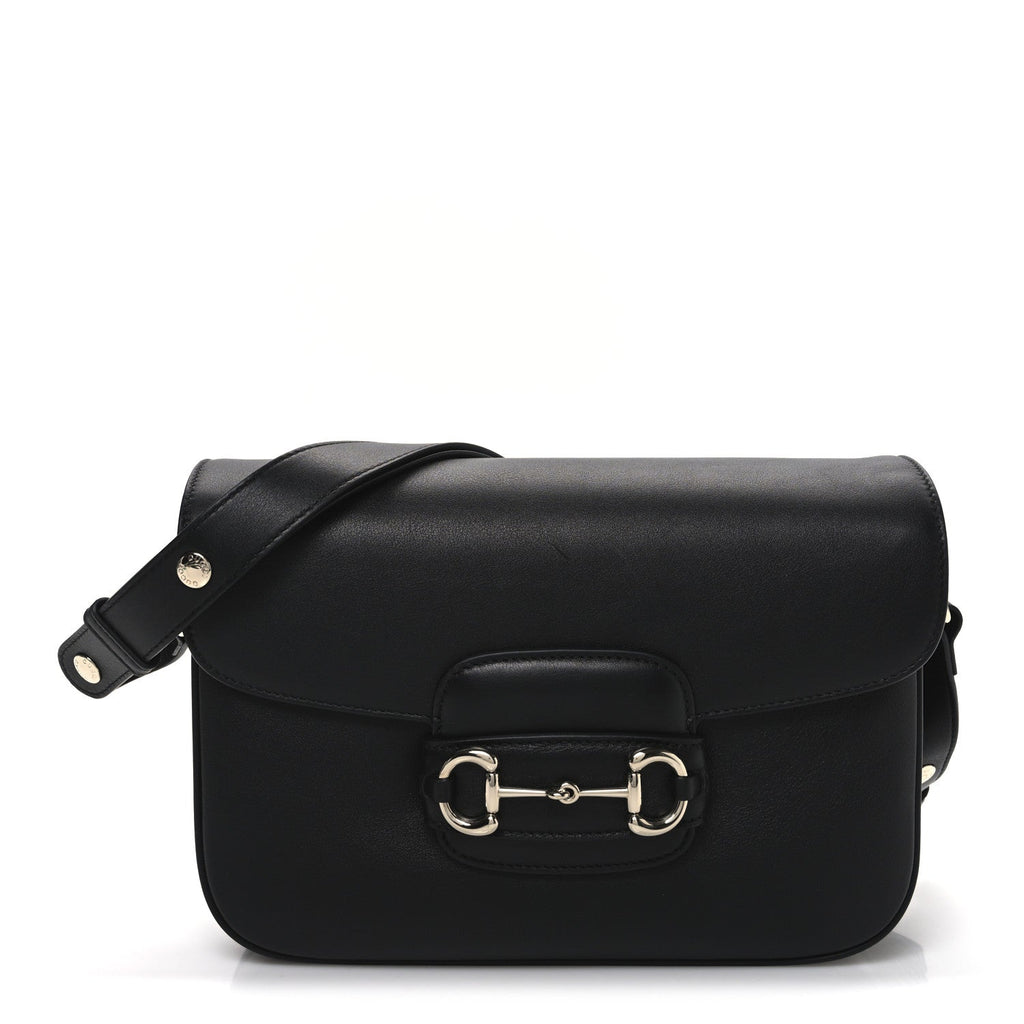 Gucci Ciny Lux Calfskin Horsebit 1955 Soft Small Shoulder Bag Black