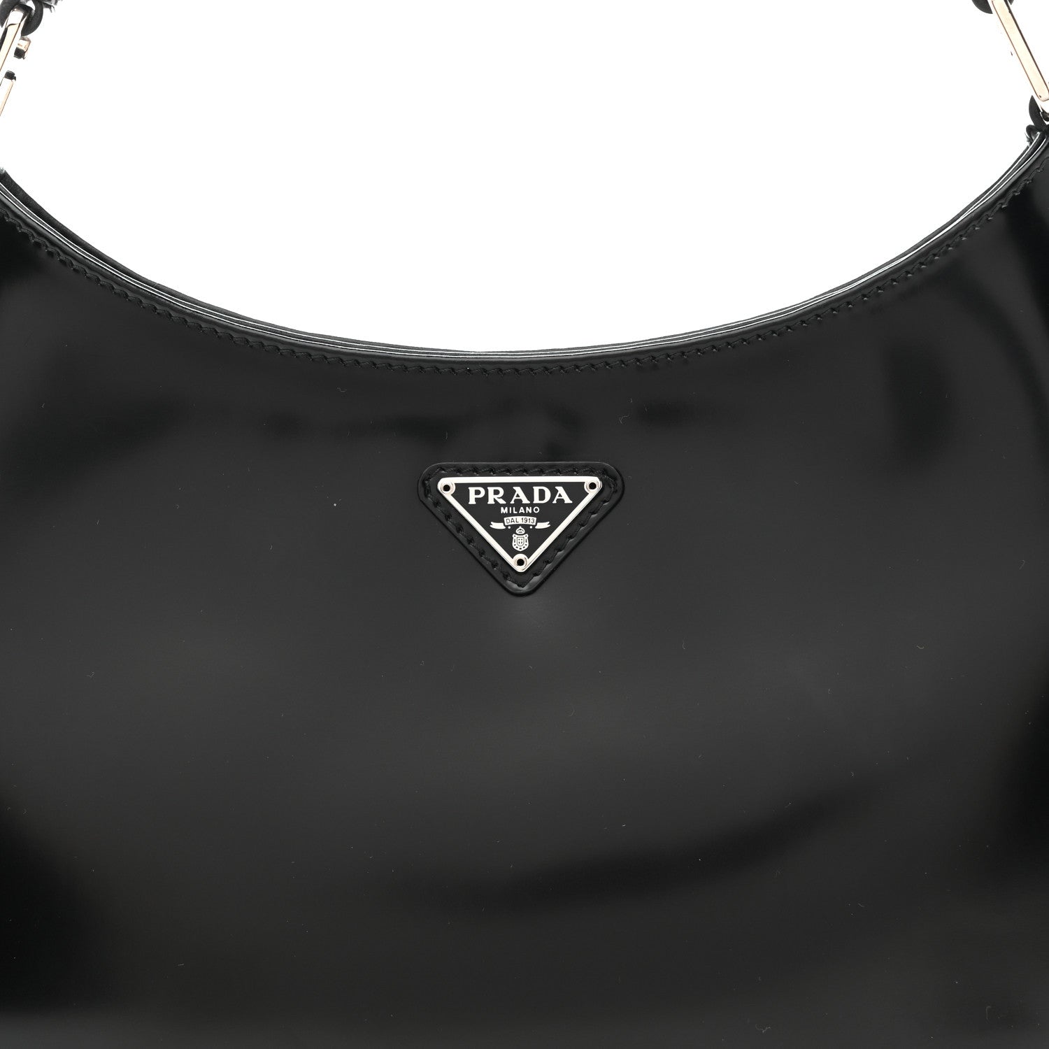 Prada Spazzolato Cleo Shoulder Bag Black