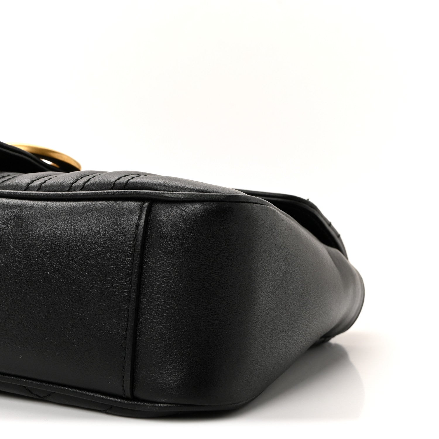 Gucci Calfskin Matelasse Small GG Marmont Shoulder Bag Black
