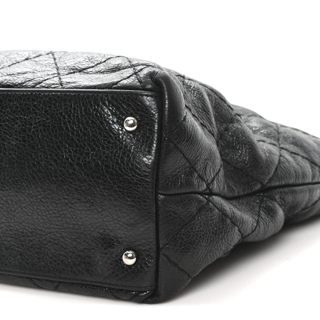 Chanel Glazed Calfskin Large On The Road Tote Black
