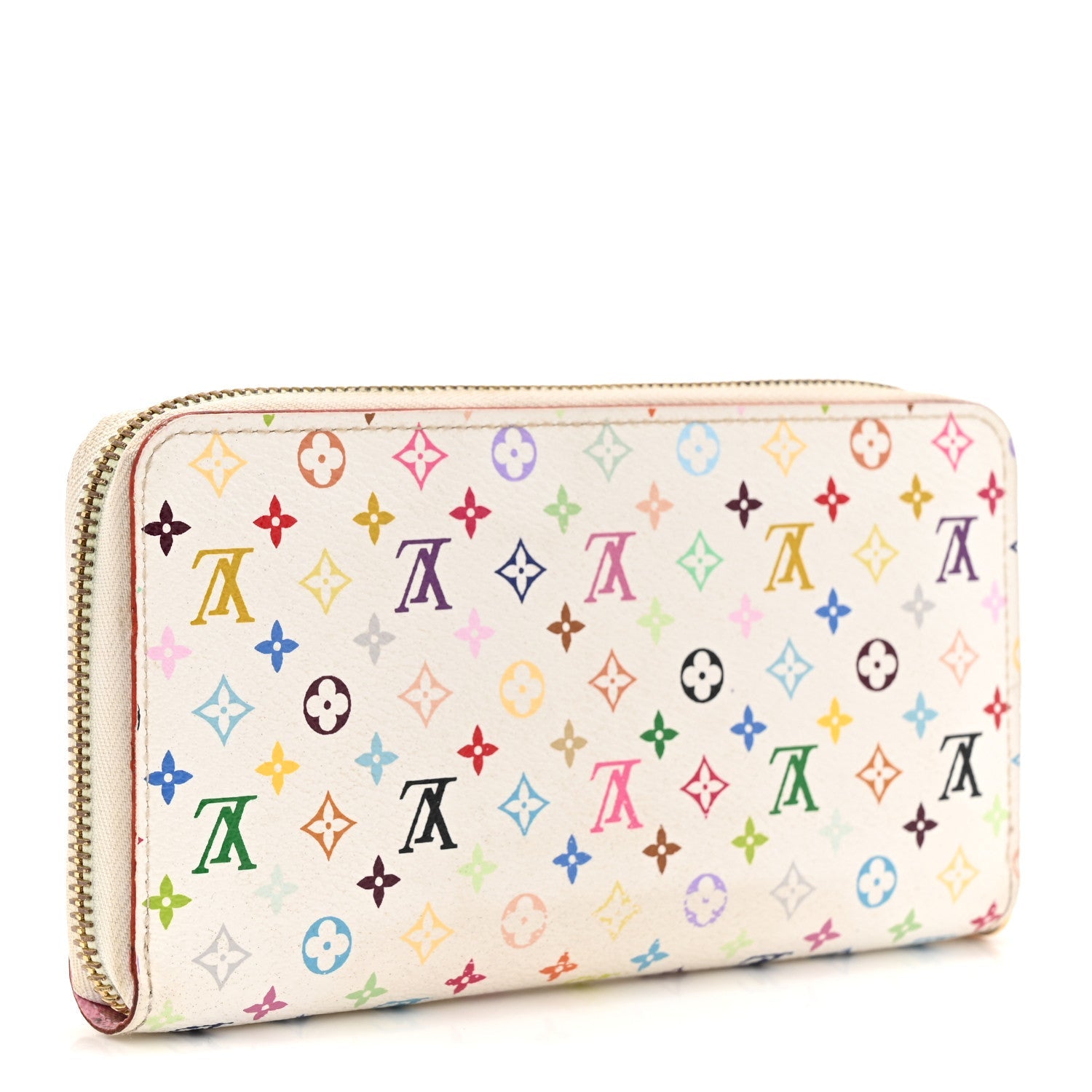 Louis Vuitton Monogram Multicolor Zippy Wallet White Litchi