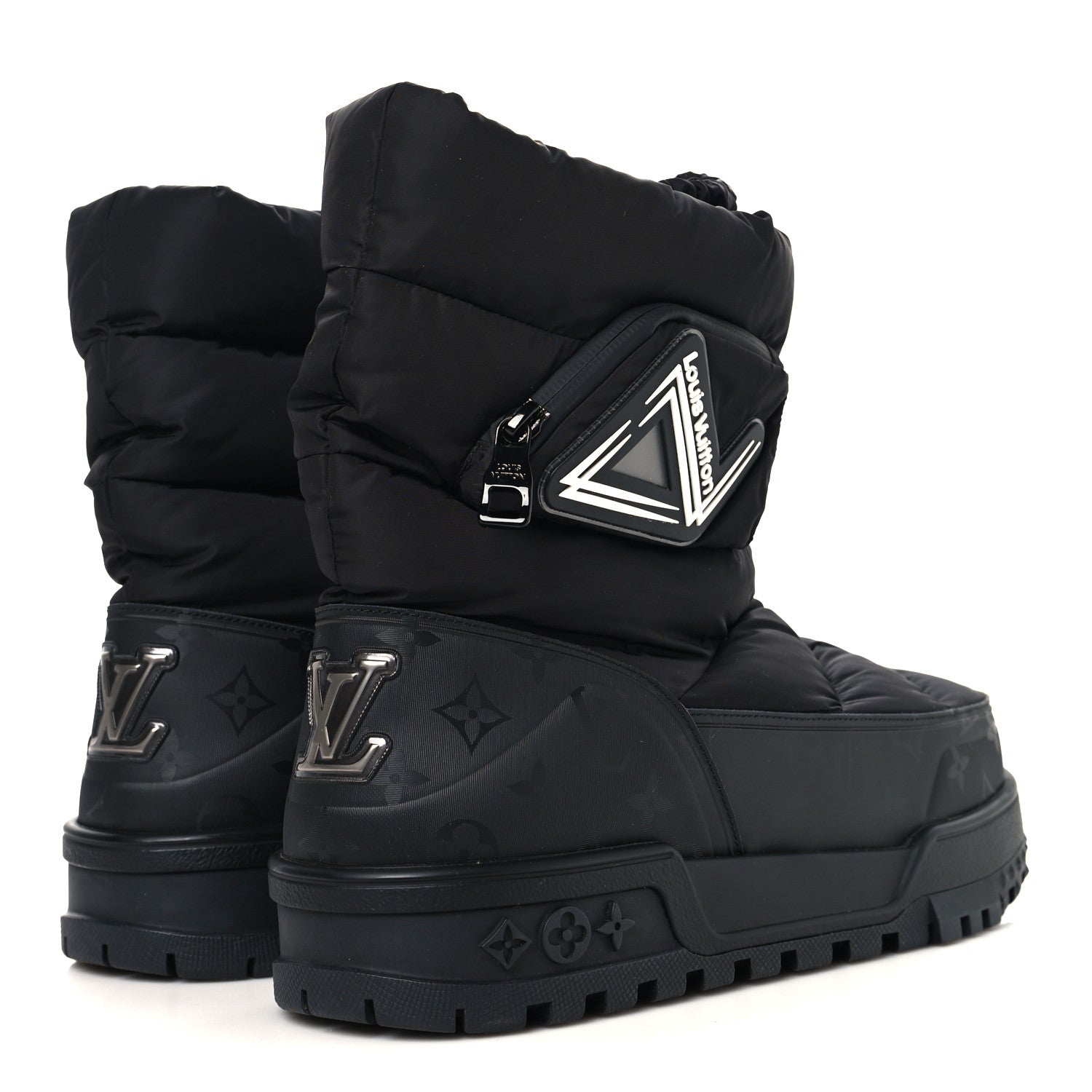 Louis Vuitton Nylon Monogram LV Alpine Mens Boot 9 Black