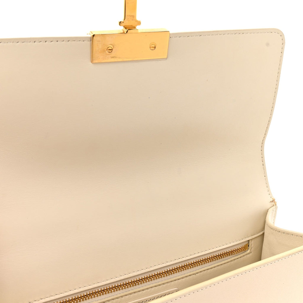 Christian Dior Box Calfskin 30 Montaigne Flap Bag Latte