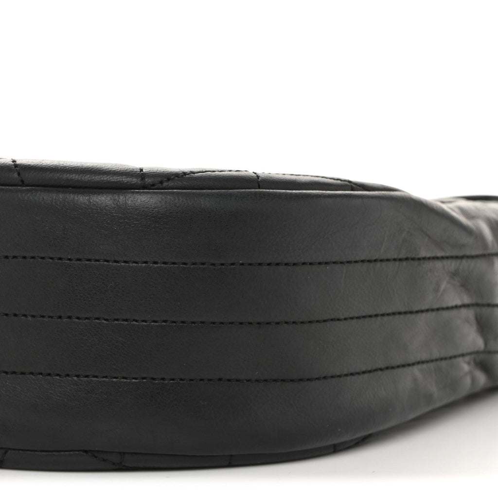 Chanel Lambskin Quilted Half Moon Flap Black