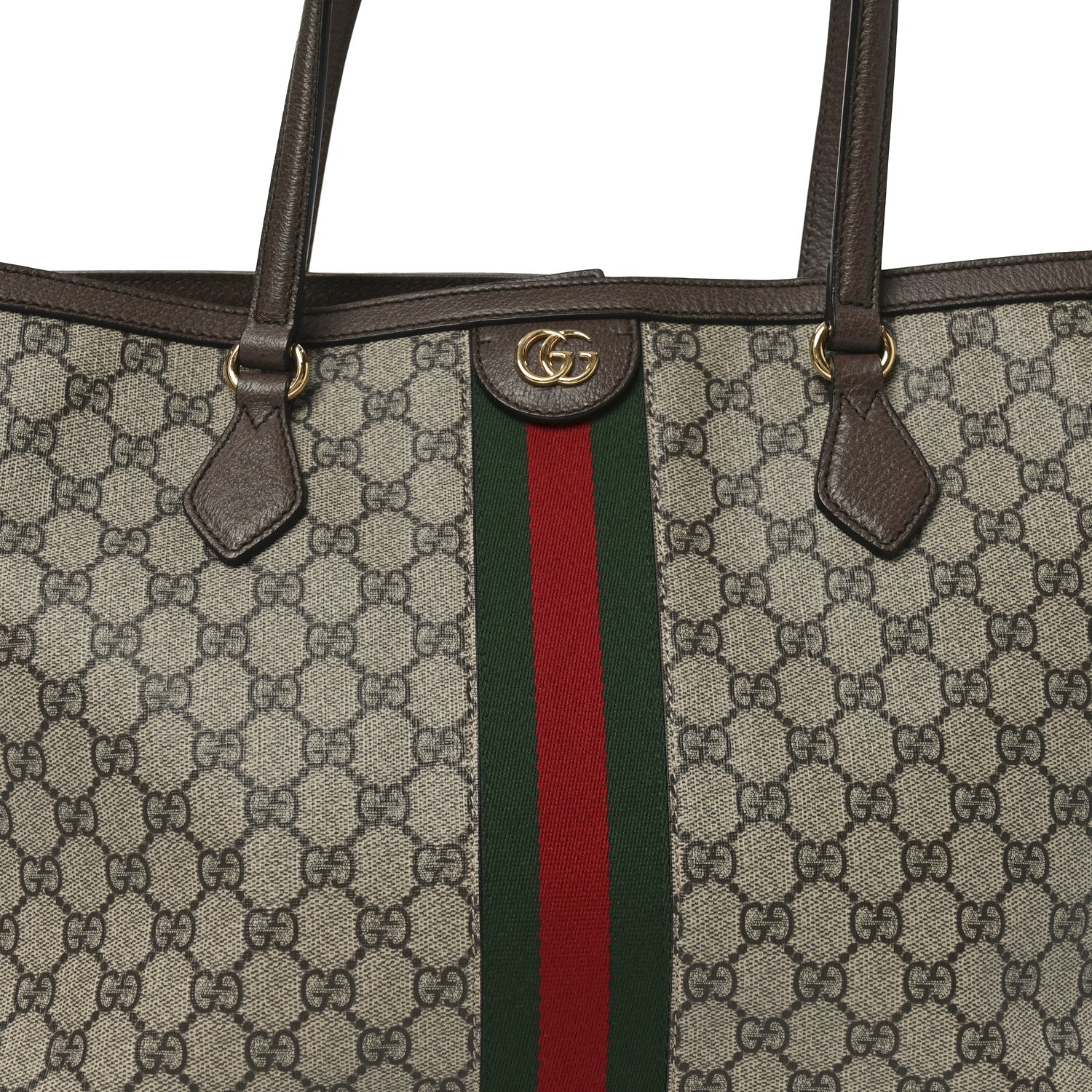 Gucci GG Supreme Monogram Medium Ophidia Shopping Tote Brown