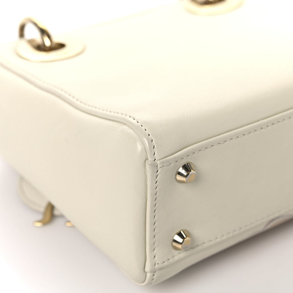 Christian Dior Calfskin Niki De Saint Phalle Dioramour Mini Supple Lady Dior White Multicolor