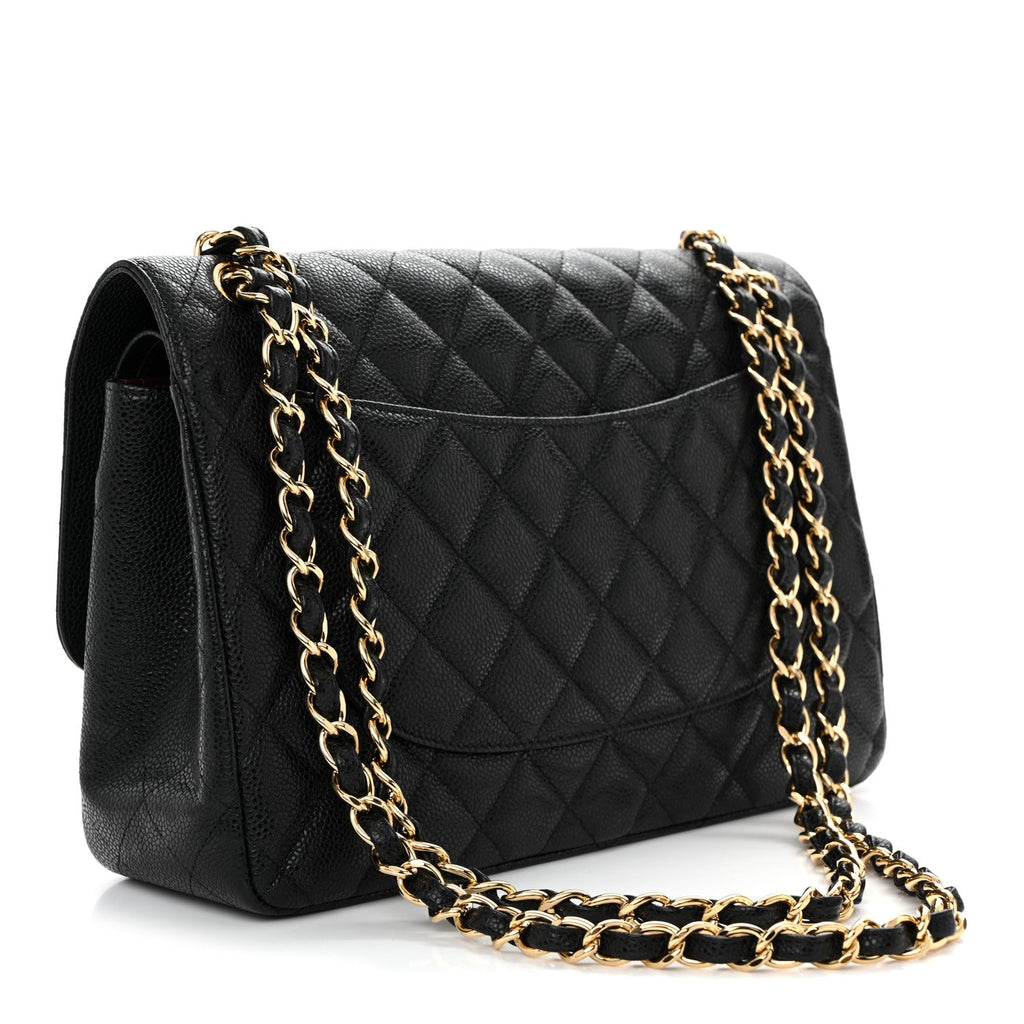 Chanel Caviar Quilted Jumbo Double Flap Black