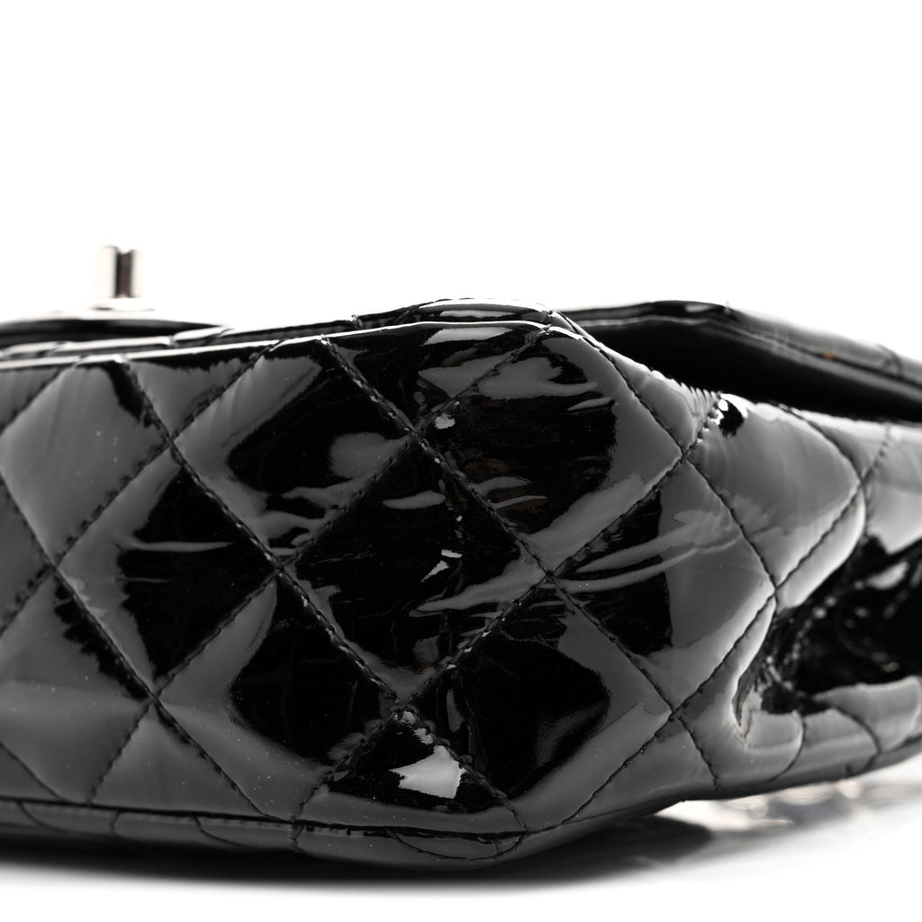 Chanel Patent Calfskin Quilted Mini Rectangular Flap Black