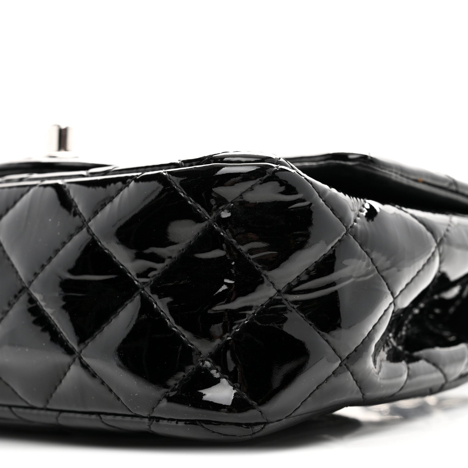 Chanel Patent Calfskin Quilted Mini Rectangular Flap Black