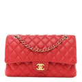 Chanel Caviar Quilted Medium Double Flap Red