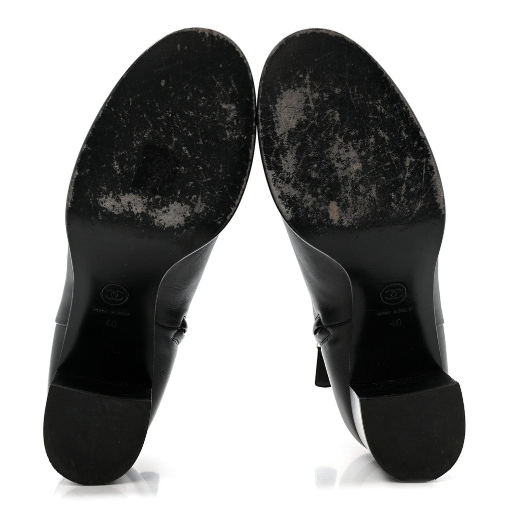 Calfskin CC Ankle Boots 40 Black