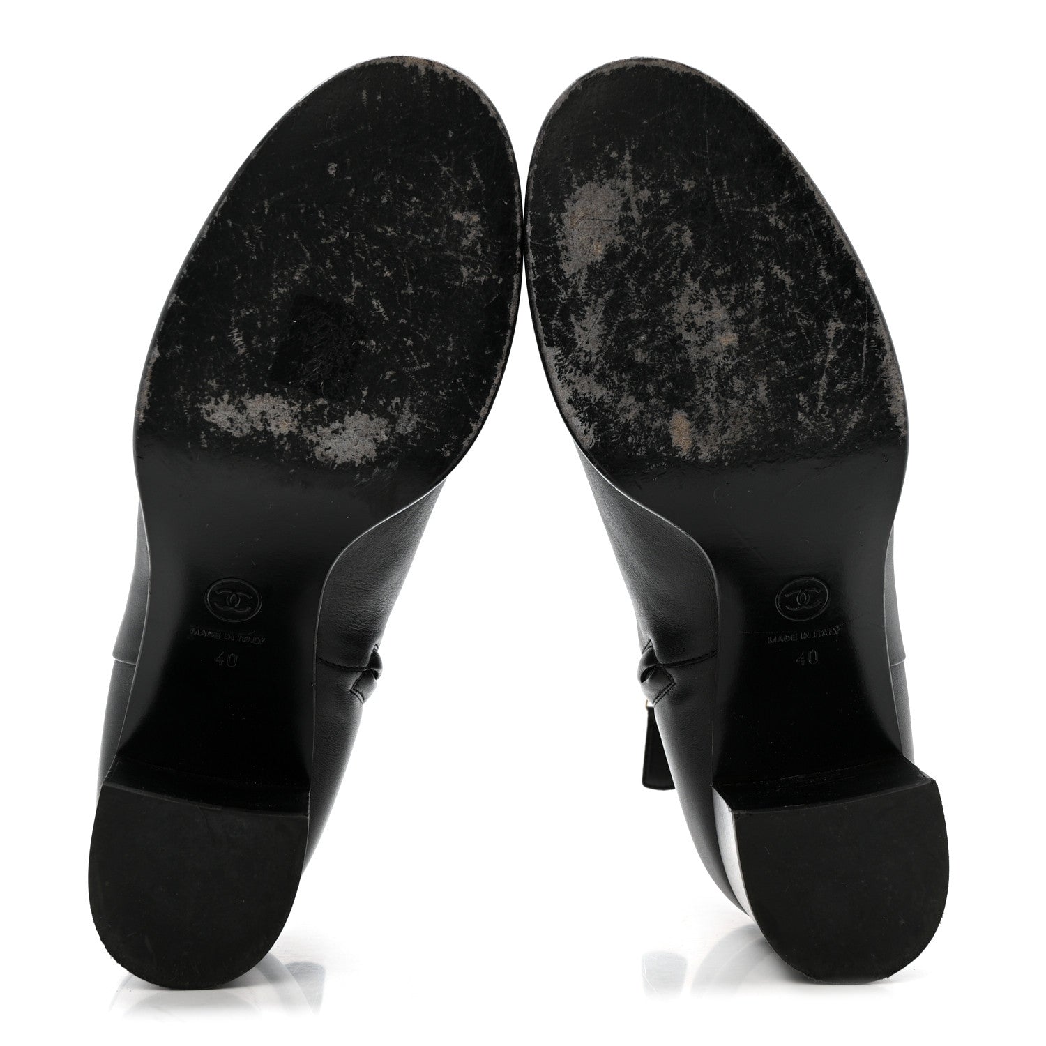 Calfskin CC Ankle Boots 40 Black