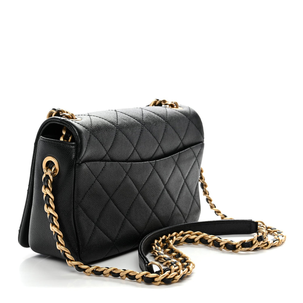 Chanel Caviar Quilted Small Fashion Therapy Flap Bag Black