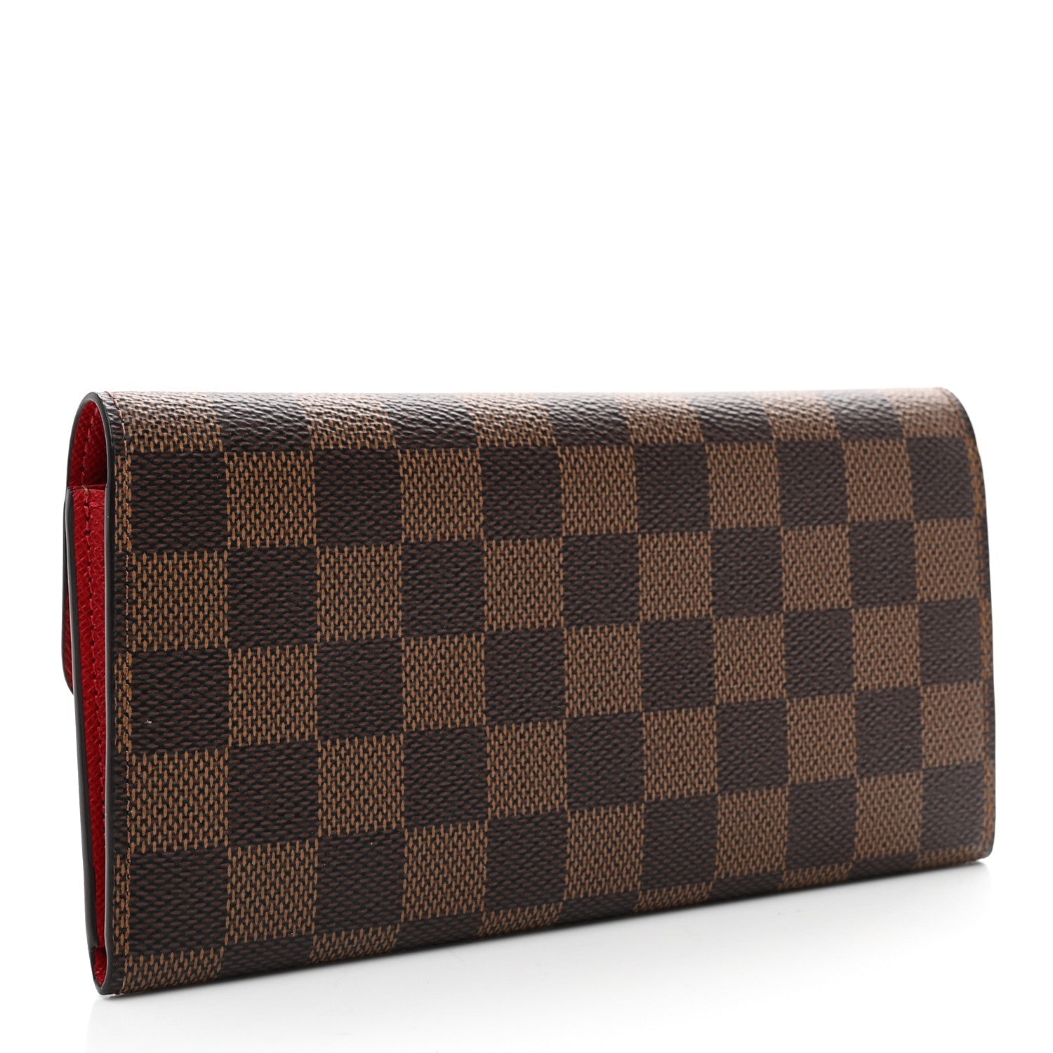 Louis Vuitton Damier Ebene Emilie Wallet Red