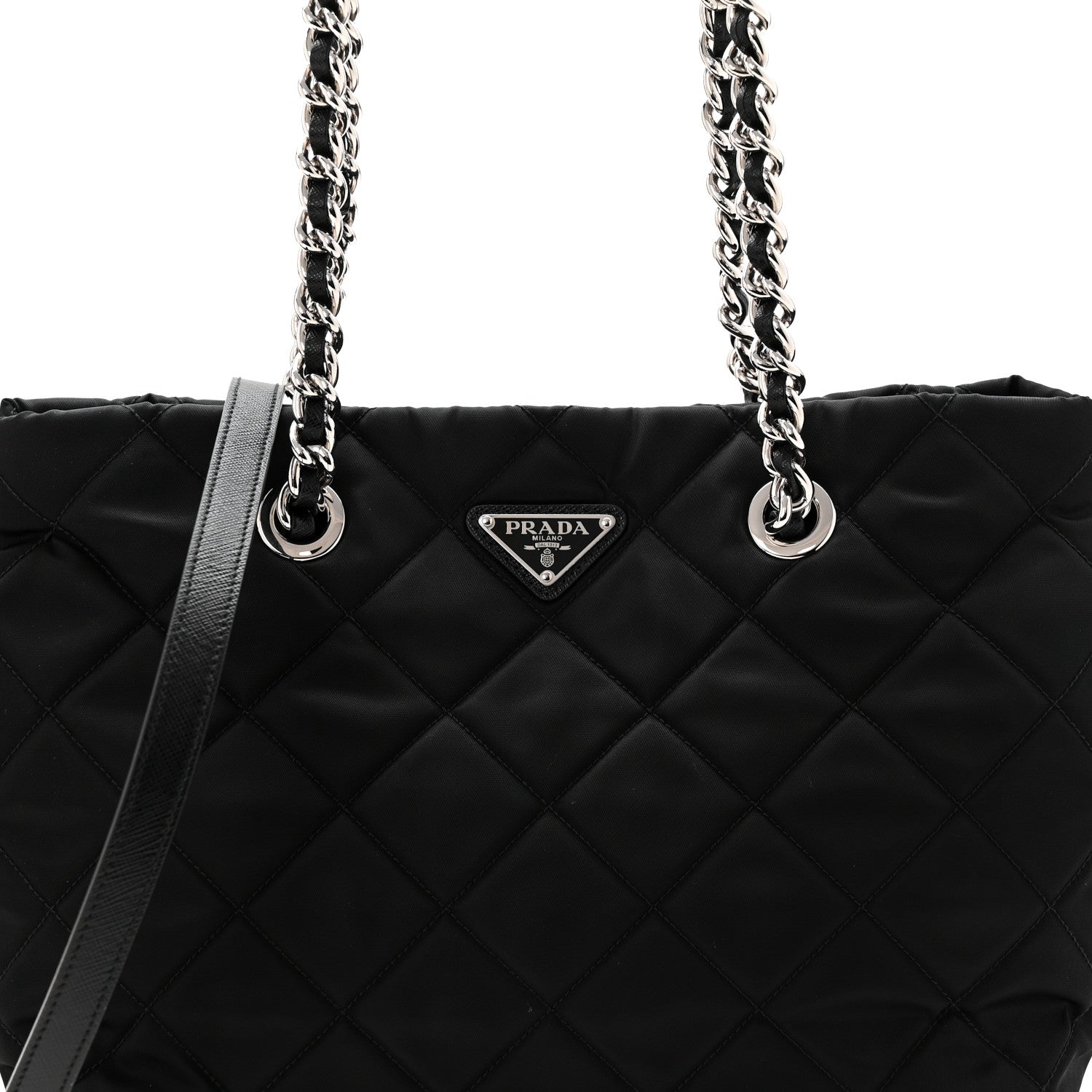 Prada Nylon Tessuto Impuntu Quilted Tote Black