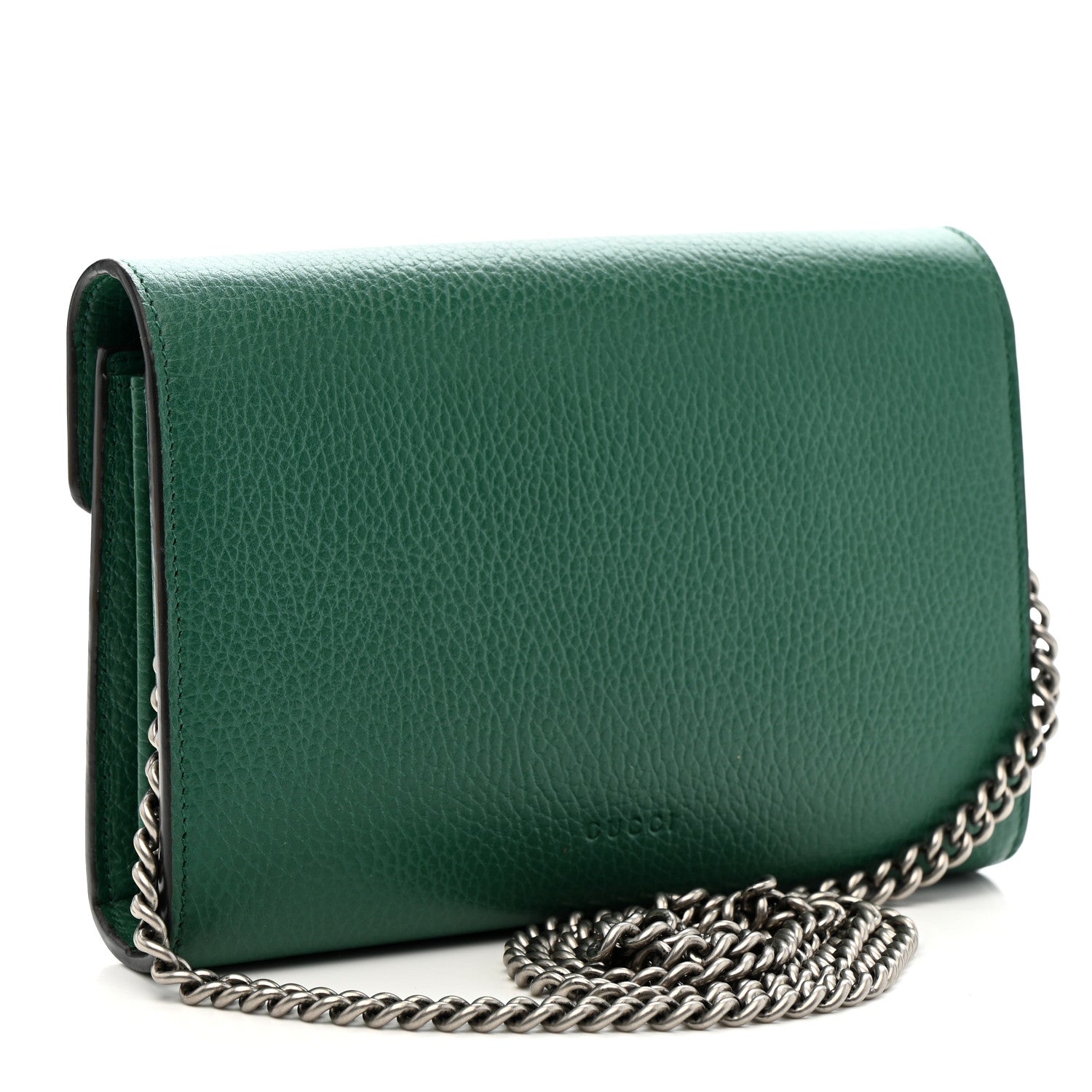 Gucci Calfskin Mini Dionysus Chain Wallet Emerald