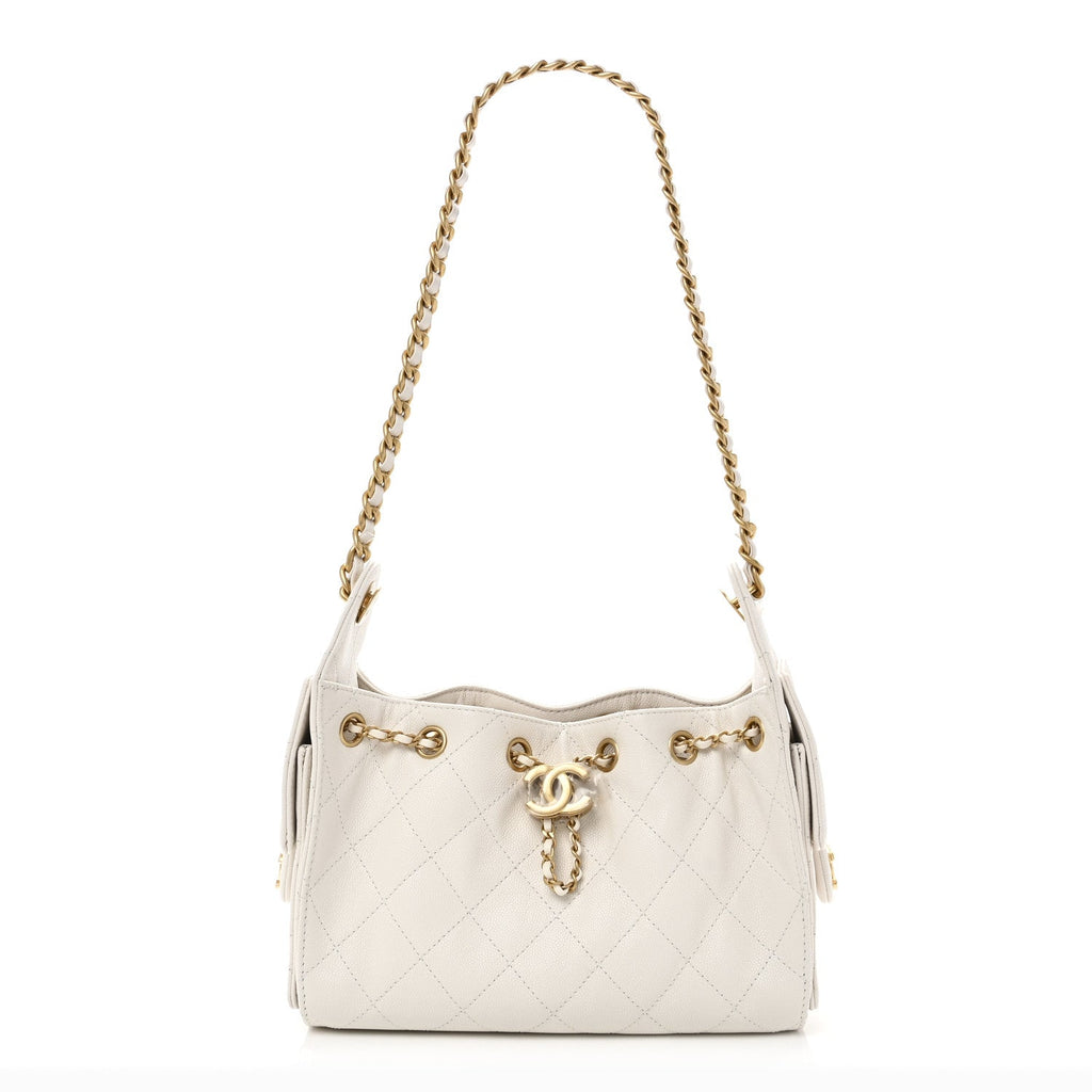 Chanel Caviar Quilted Mini Chanel 25 Handbag White