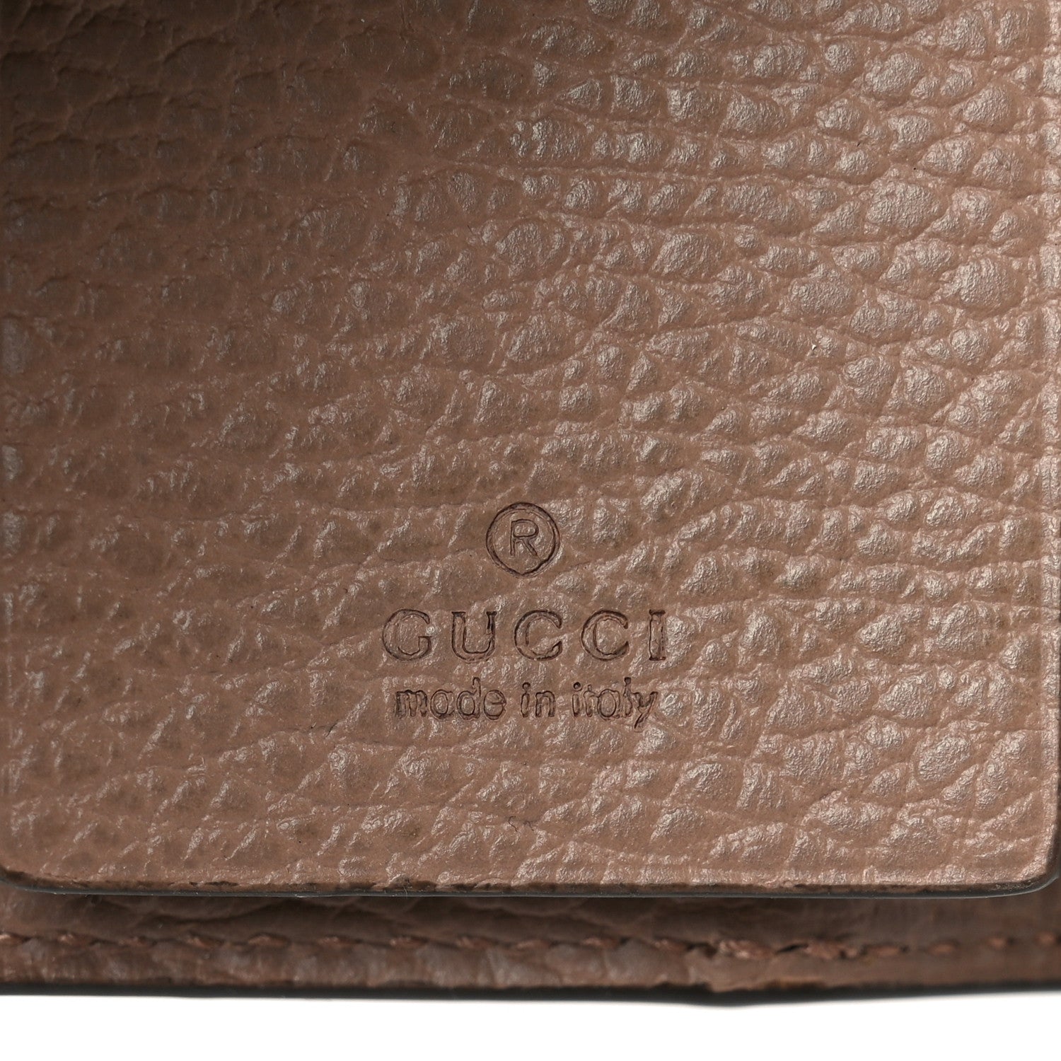 Gucci Dollar Calfskin GG Supreme Monogram GG Marmont 6 Key Holder Case Old Rose Beige Ebony