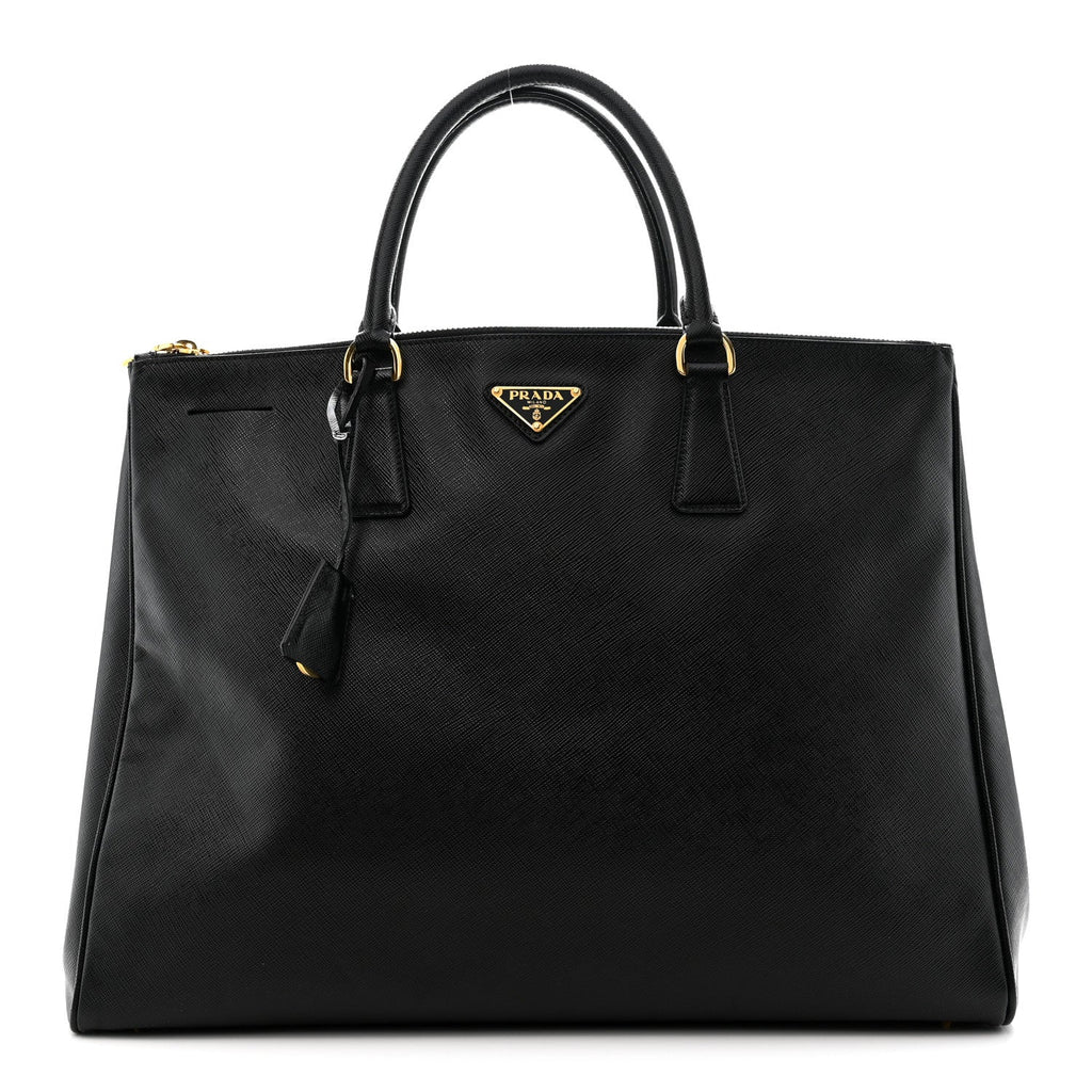 Prada Saffiano Lux Extra Large Galleria Double Zip Tote Black