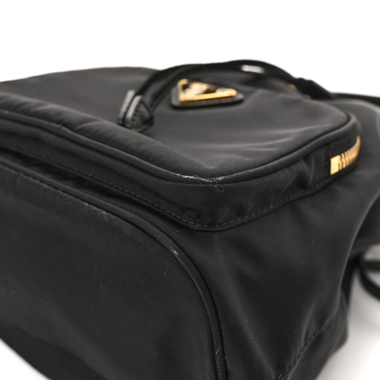 Prada Saffiano Tessuto Nylon Mini Bucket Crossbody Bag Black