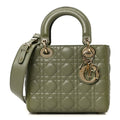 Christian Dior Lambskin Cannage Small My ABCDior Lady Dior Peyote Green