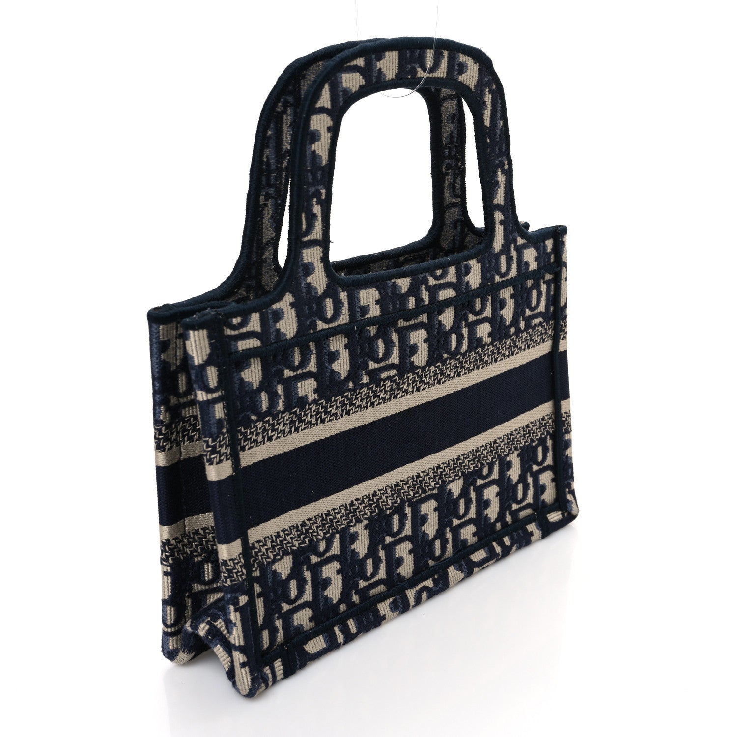 Christian Dior Oblique Mini Book Tote Blue Multicolor