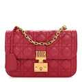 Christian Dior Lambskin Cannage Large Dioraddict Flap Red