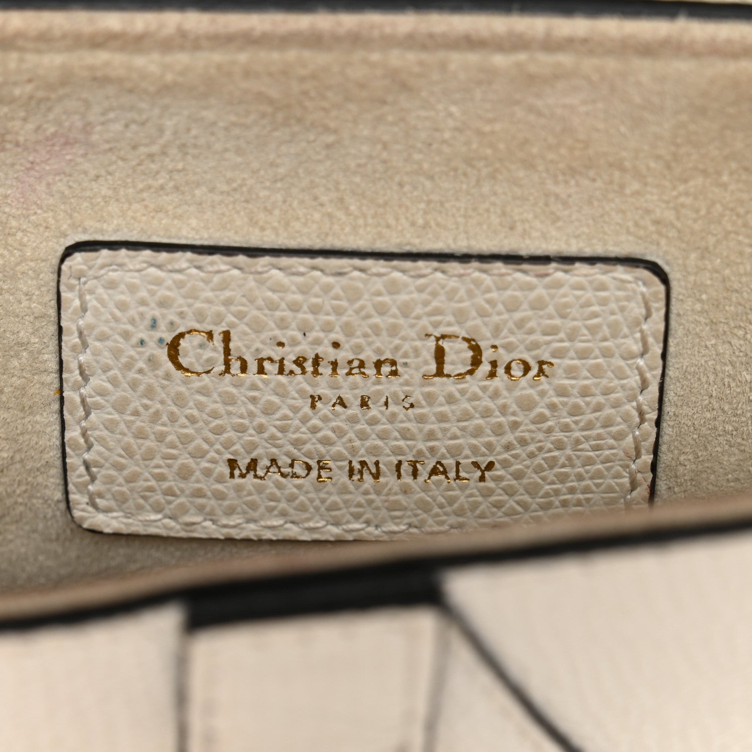Christian Dior Grained Calfskin Mini Saddle Bag White