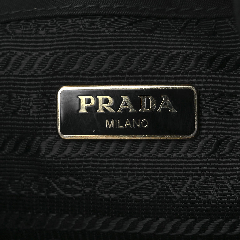 Prada Saffiano Tessuto Nylon Mini Bucket Crossbody Bag Black
