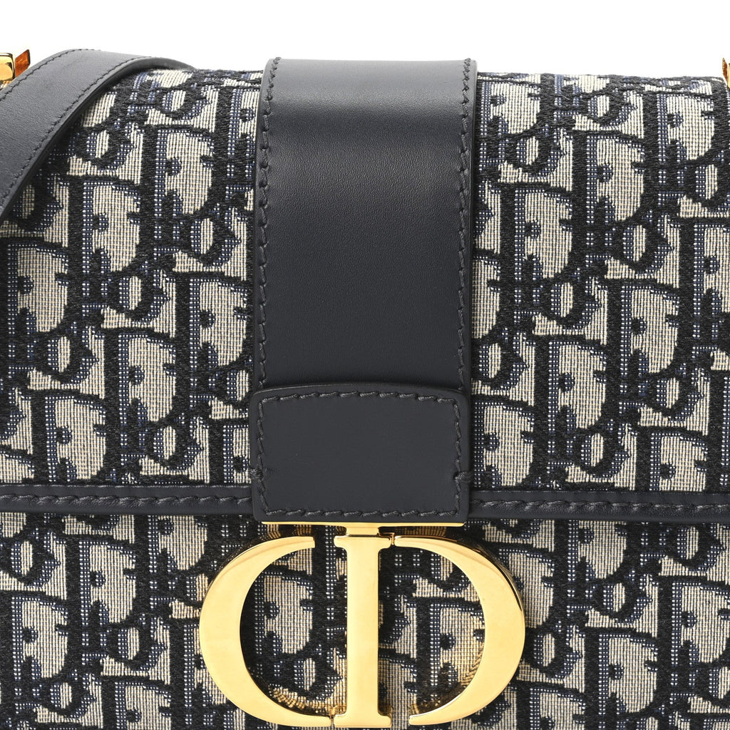 Christian Dior Oblique 30 Montaigne Flap Bag Blue