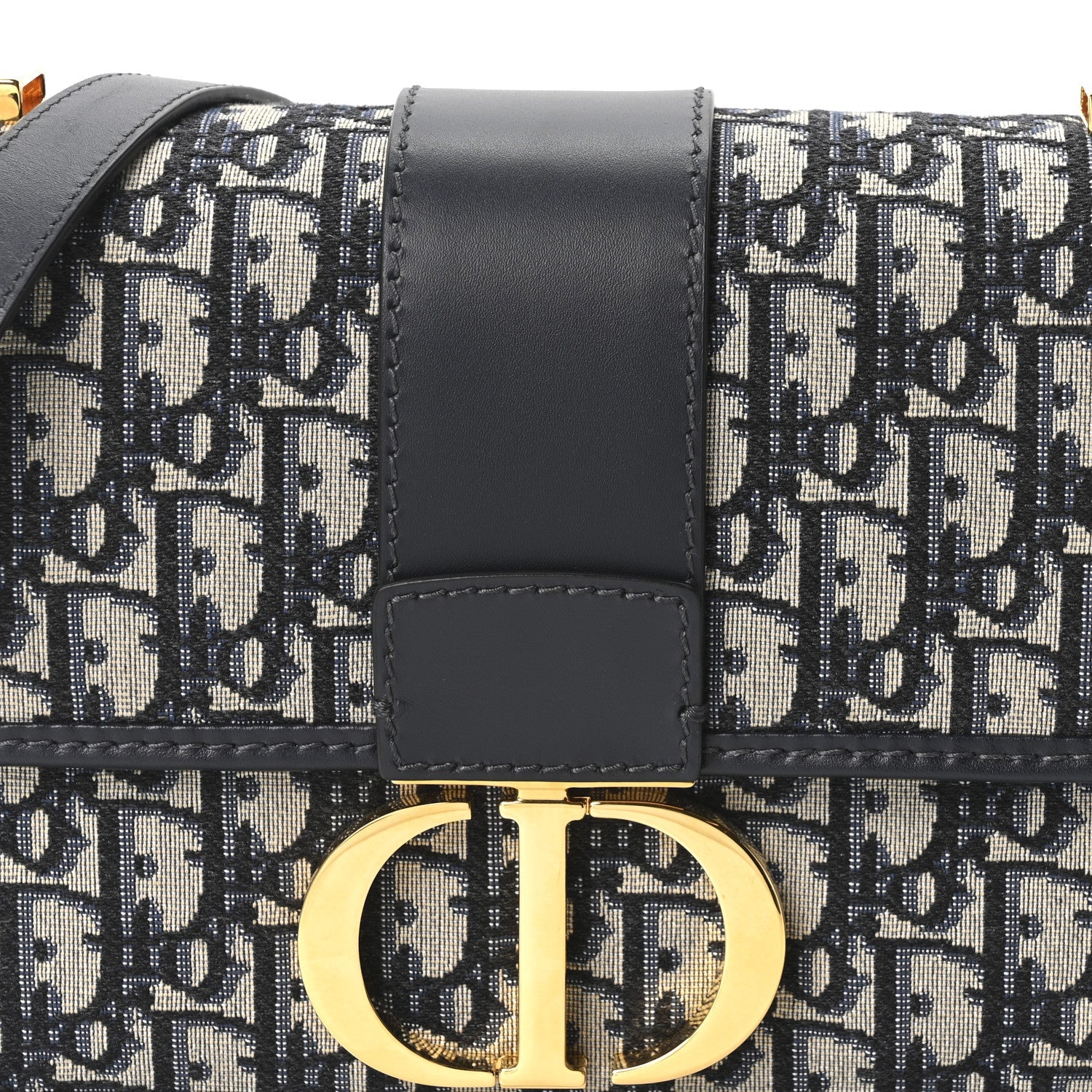 Christian Dior Oblique 30 Montaigne Flap Bag Blue