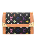Louis Vuitton Monogram Multicolor Porte-Monnaie Plat Coin Purse Black