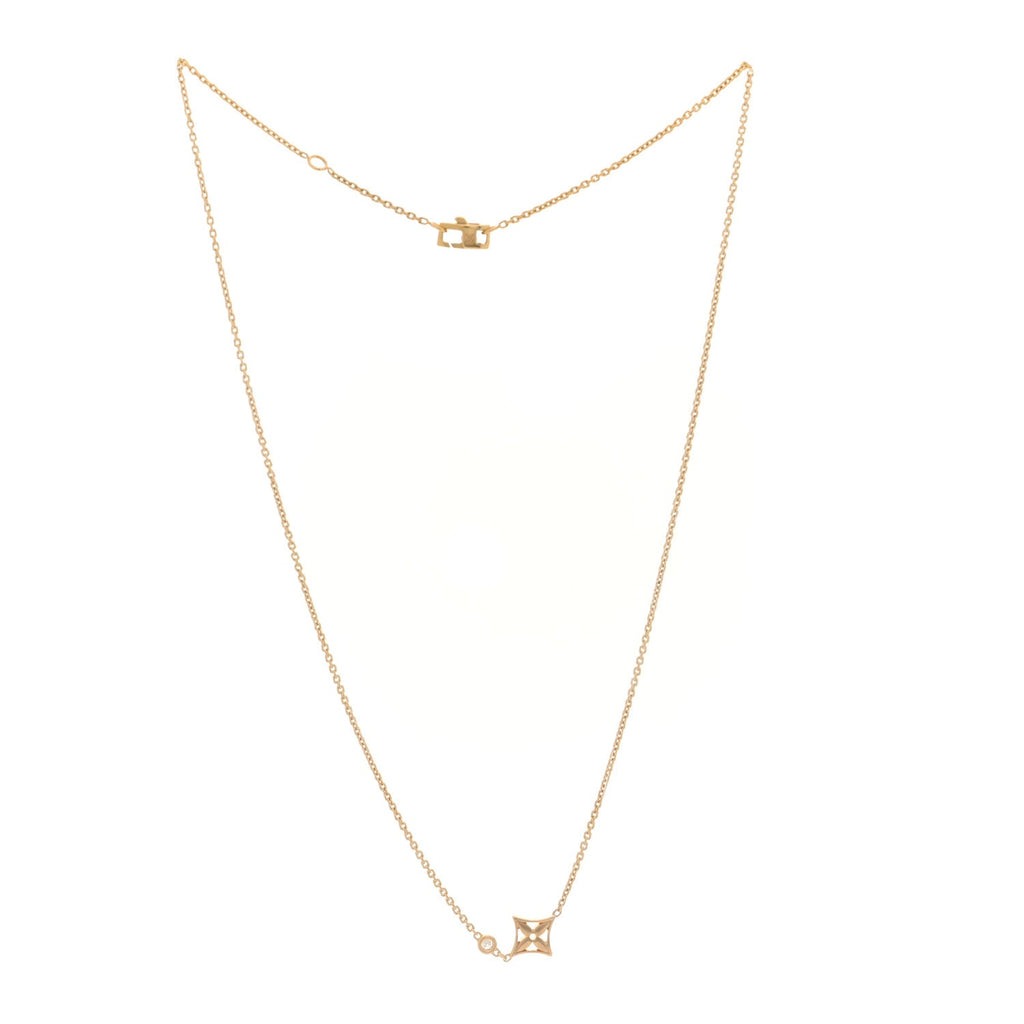 Louis Vuitton 18K Yellow Gold Diamond Idylle Blossom Pendant Necklace