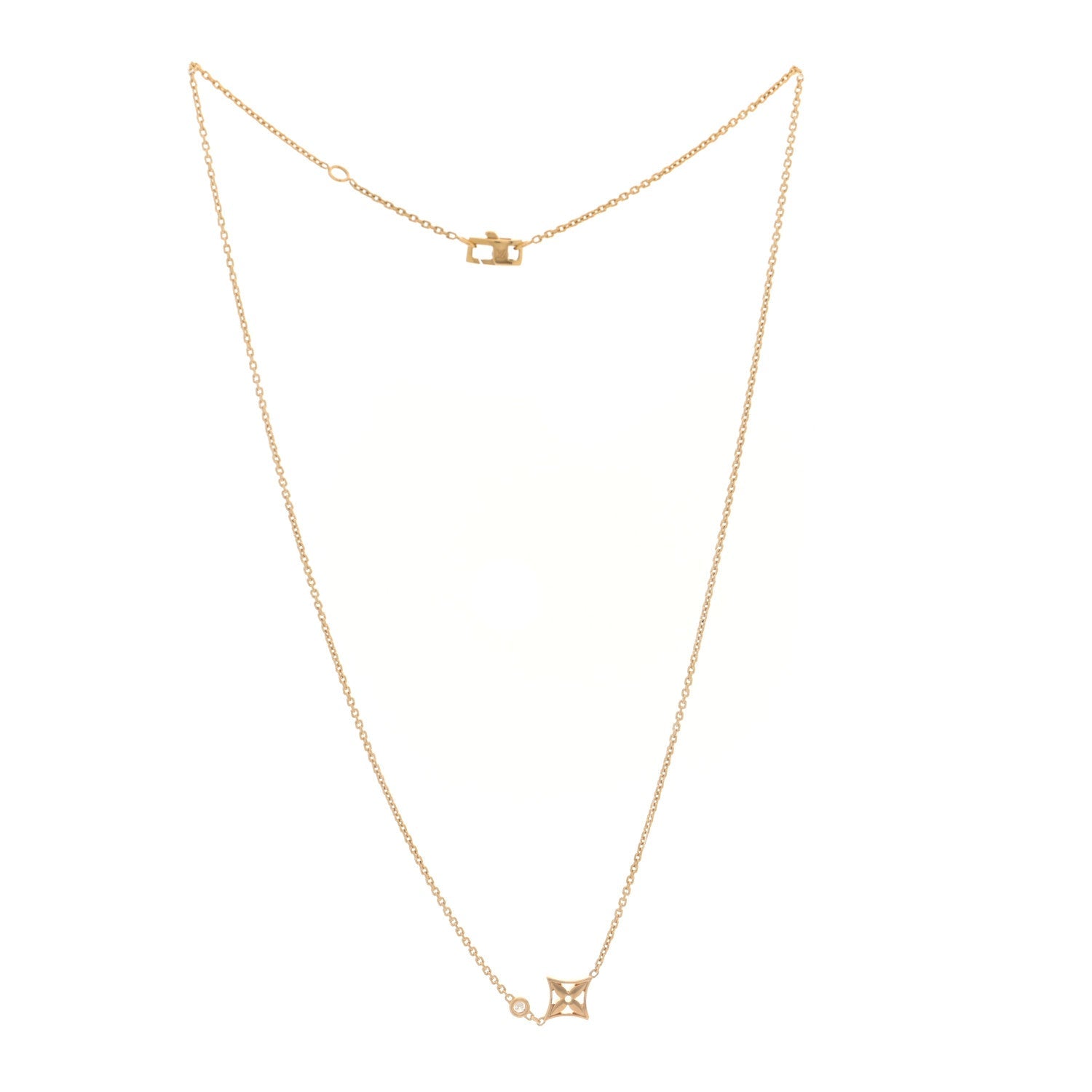 Louis Vuitton 18K Yellow Gold Diamond Idylle Blossom Pendant Necklace