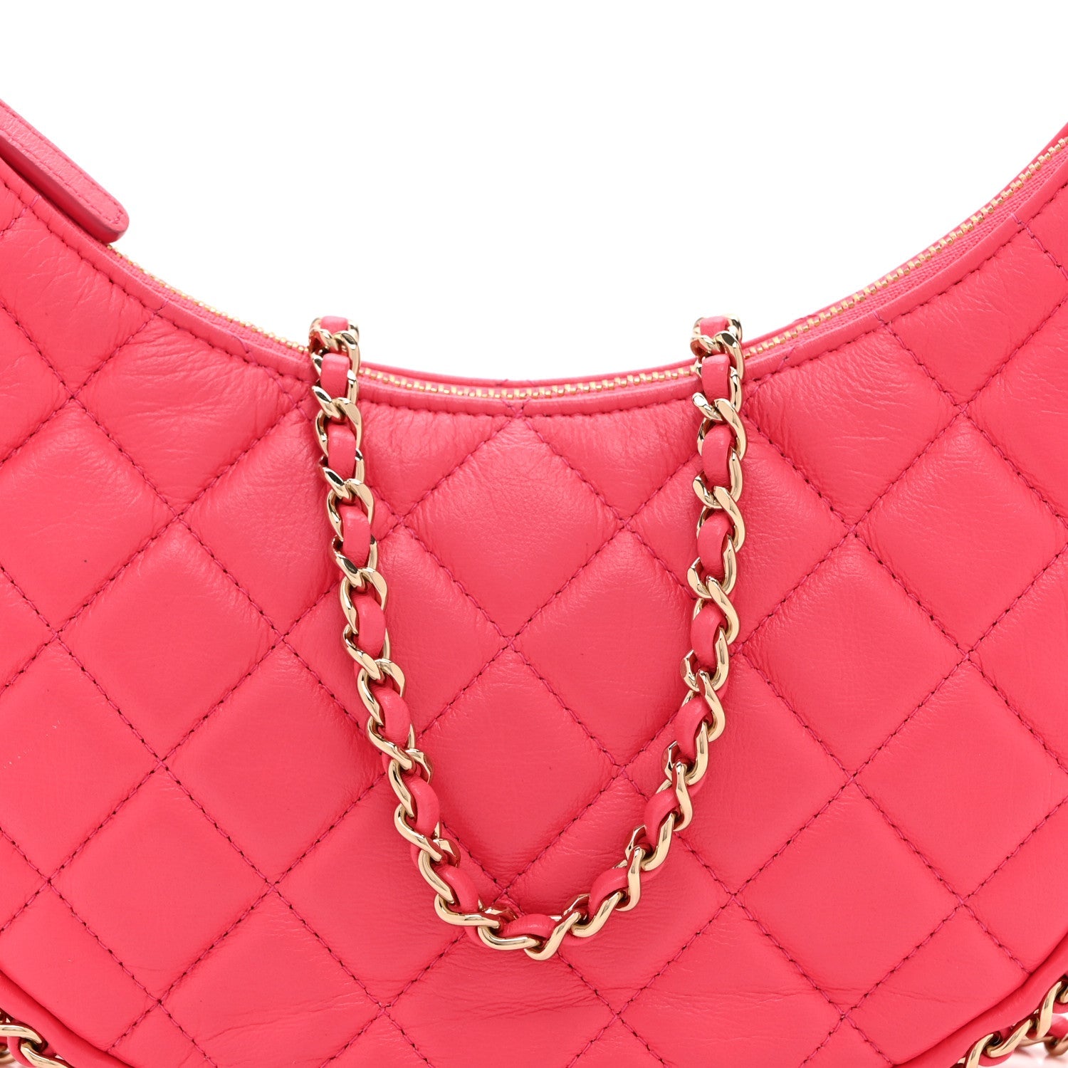 Chanel Lambskin Quilted Small Hobo Bag Pink