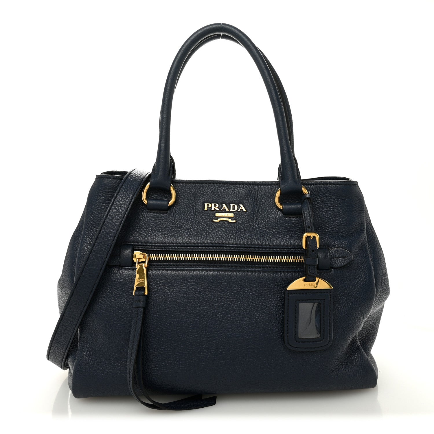 Prada Vitello Phenix Shopping Satchel Baltico