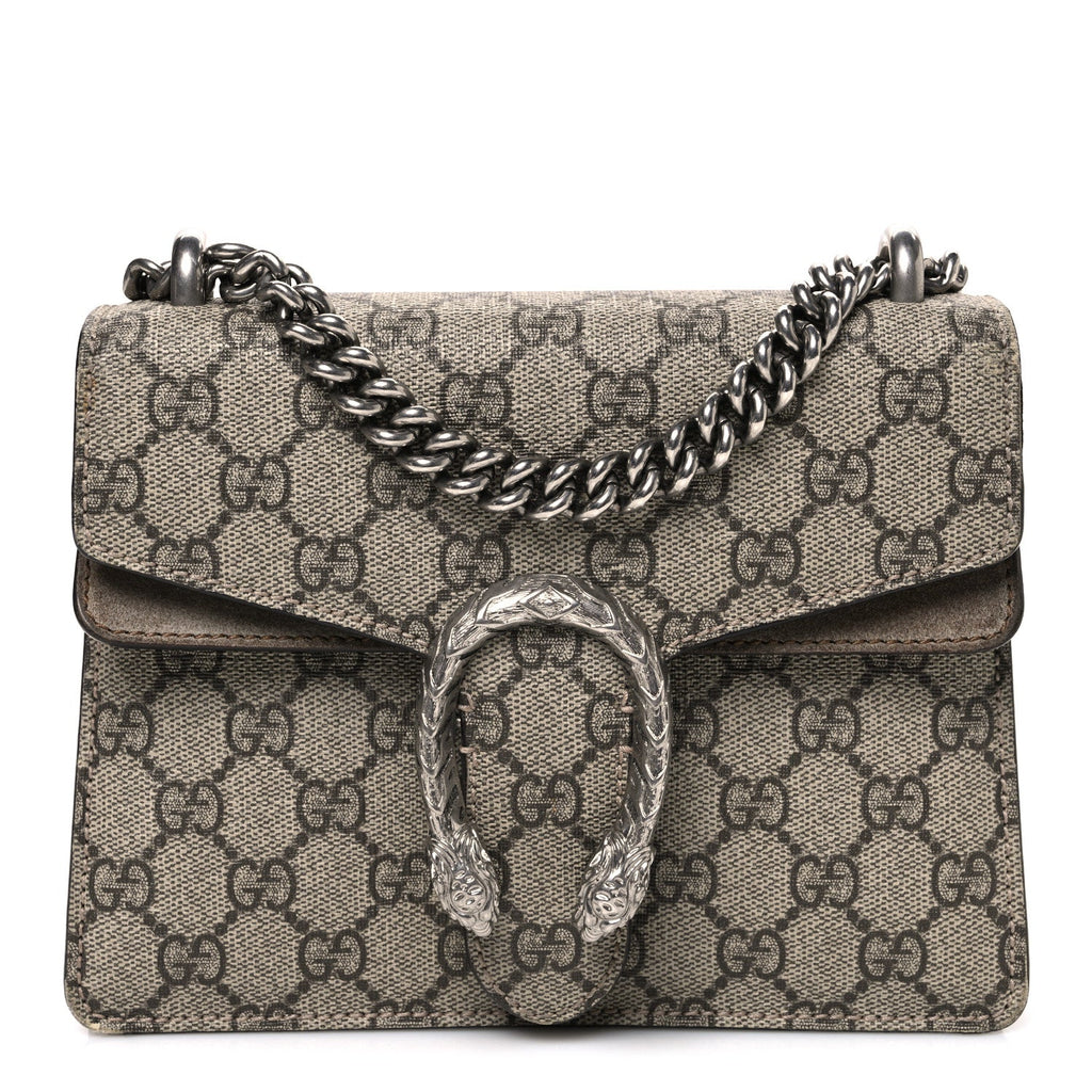 Gucci GG Supreme Monogram Mini Dionysus Shoulder Bag Taupe